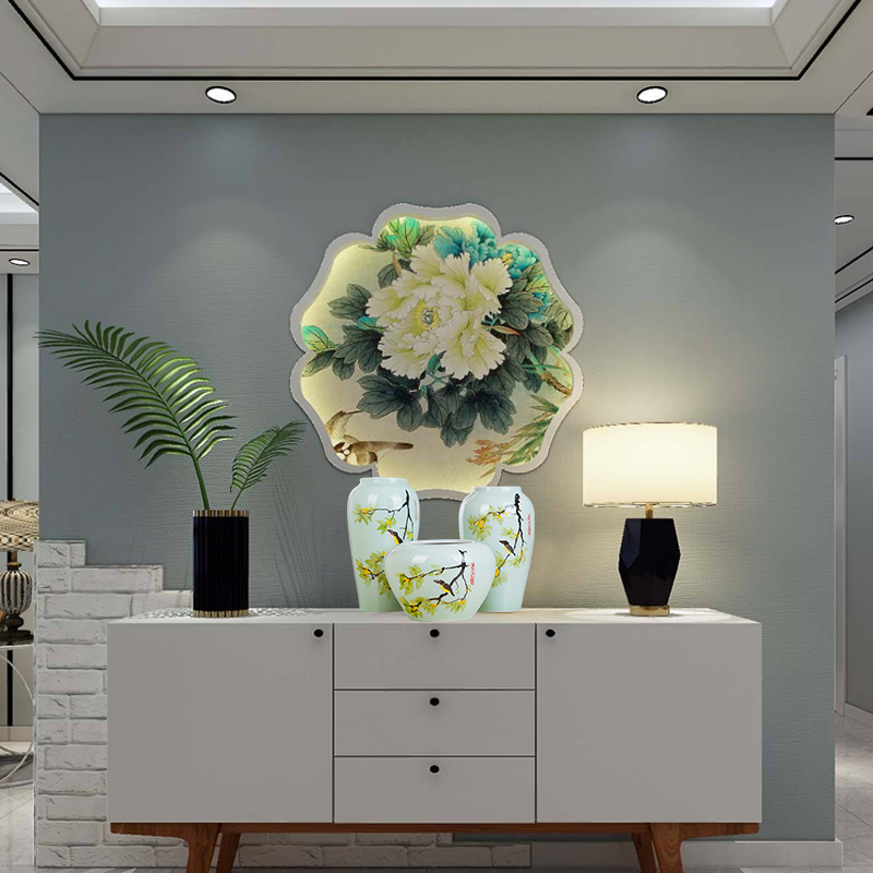 Jingdezhen ceramic hand - made vases, three - piece suit of new Chinese style living room furnishing articles wine handicraft decorative household items