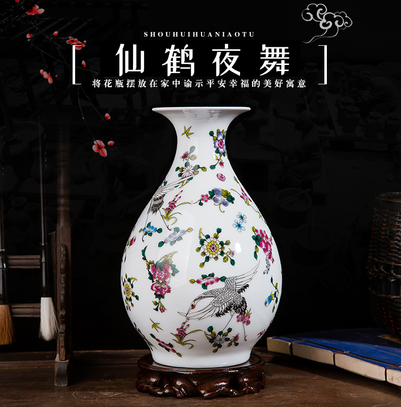 Jingdezhen ceramics northern wind creative process wine colored enamel luminous floret bottle household adornment furnishing articles