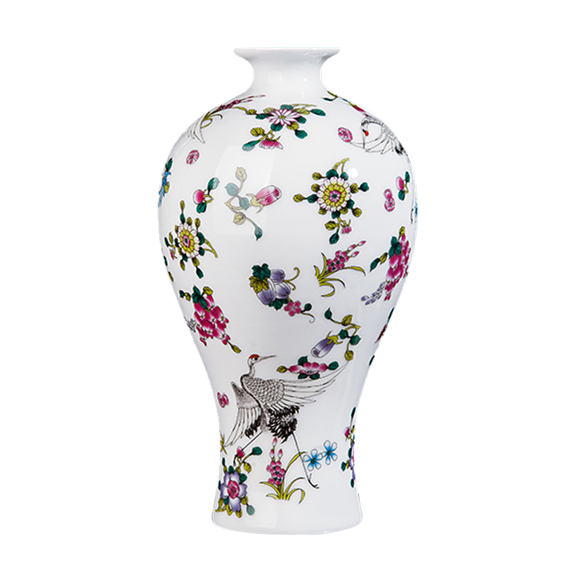 Jingdezhen ceramics northern wind creative process wine colored enamel luminous floret bottle household adornment furnishing articles