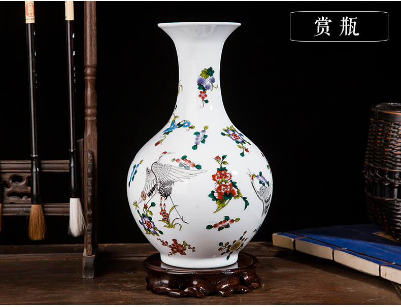 Jingdezhen ceramics northern wind creative process wine colored enamel luminous floret bottle household adornment furnishing articles