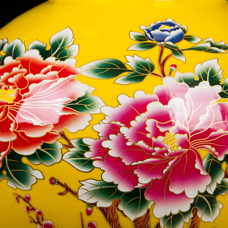 Jingdezhen ceramics vase China red peach gourd home sitting room adornment feng shui is festival furnishing articles