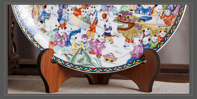 Jingdezhen ceramics furnishing articles household decorations hanging dish sitting room ark, decoration plate festival Chinese arts and crafts