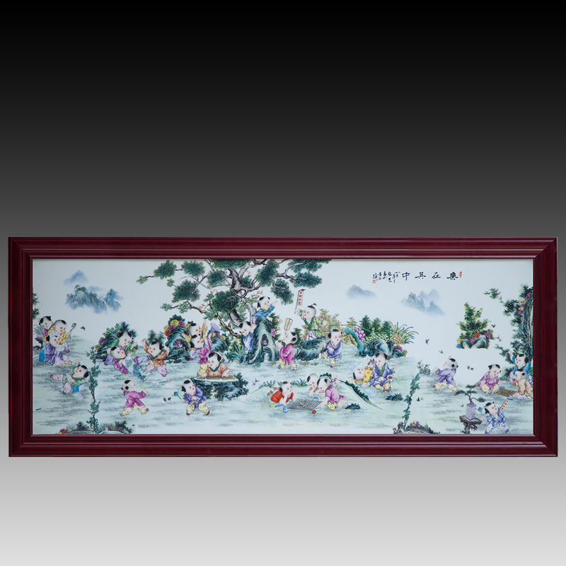 Archaize ceramic decoration carving ceramic porcelain plate paint walls central scroll painting jingdezhen famous traditional Chinese painting
