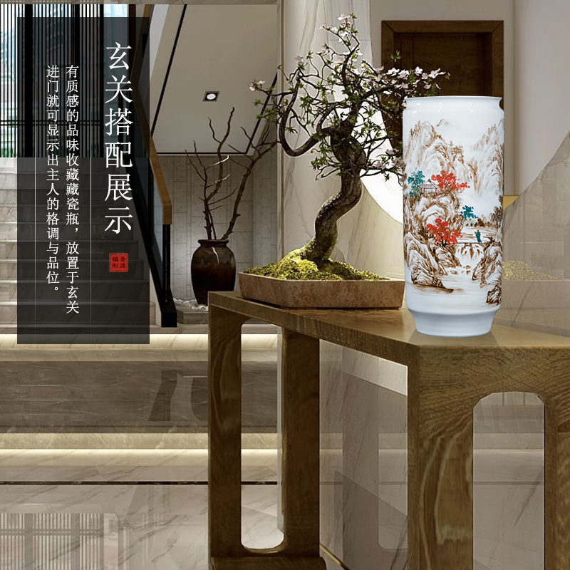 Jingdezhen ceramic celebrity master hand - made jiangshan jiao large vases, new Chinese style household decorations furnishing articles