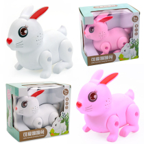 Simulation electric white rabbit glowing music bouncing singing and dancing cartoon doll cute animal toy