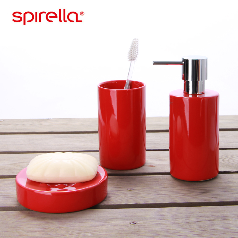 SPIRELLA/silk pury ceramic bathroom bath mouthwash three - piece cup suit for wash gargle brush their teeth