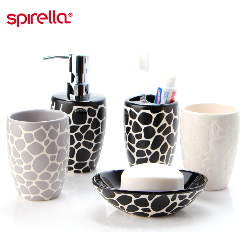 SPIRELLA/silk pury ceramic bathroom set pebbles bathroom five bathroom wash gargle suit bathroom suite