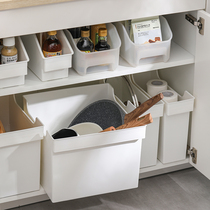 Sky Longitudinal Kitchen Shelve With Pulley Plastic Home Bowl Chopstick Adjustable Multifunction Storage Case Cabinet Containing Box