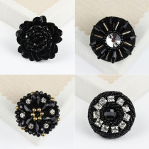 Upscale handmade nail pearl pearl button cashmere wool Mink Leather Big Coat Button leather Grass Decorative Buttons women DIY