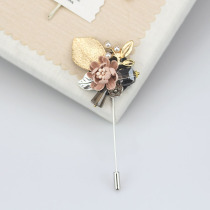 Korean one-word needle fabric flower coat brooch brooch imitation pearl shawl buckle decoration pin suit accessories women