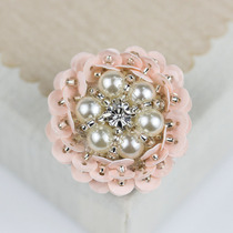 Pink handmade pearl button button round high-grade cashmere coat woolen clothing decoration buckle children