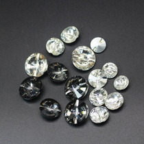 True silver plated horizontal hole crystal glass button round shirt shirt button DIY decorative childrens button Sweater button
