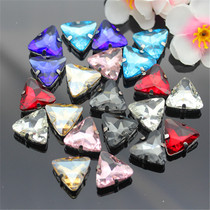 Shiny AAA Drill Glass Triangle Hand Stitch Drill Profiled Claw Drill Slit Upscale Wedding Dress Shoe Trim Drill Thickening Base