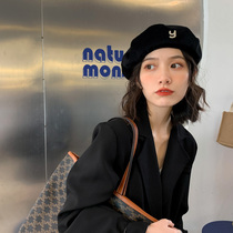 Japanese Rosex beret female small fragrant wind Joker autumn winter velvet pumpkin hat Korean version of ins tide painter hat