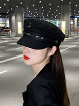 Japanese Rosex British style retro beret female wild hat fashion autumn and winter octagonal hat