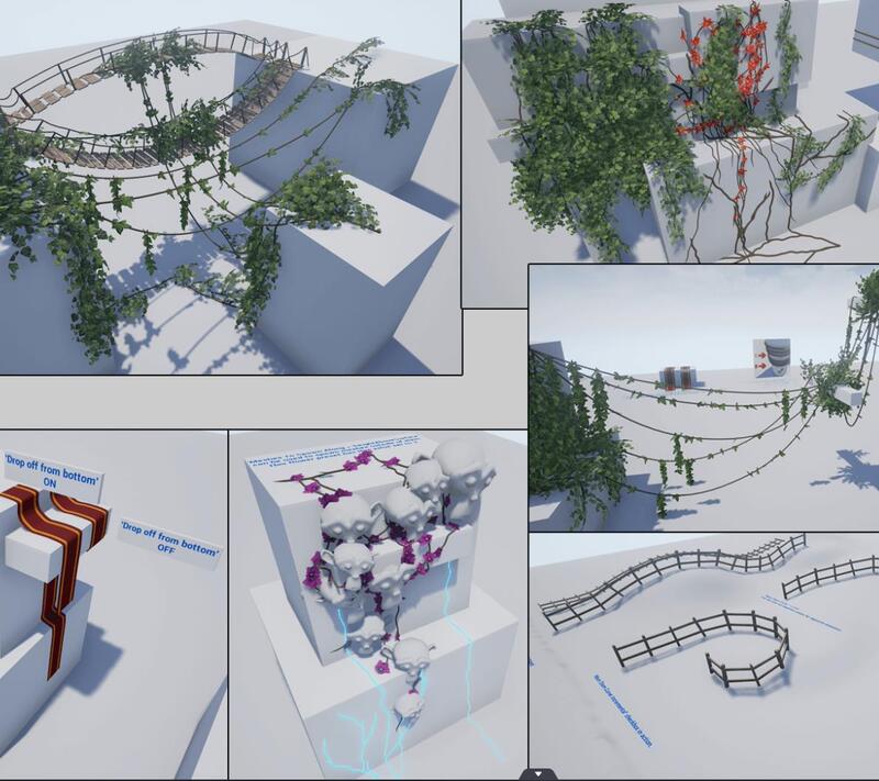 Ue4Ue5 Adaptive Object Surface Spline Generation Vine Rope Bridge Smart Spline Generator