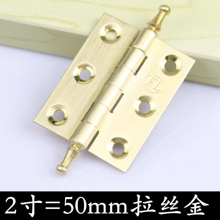 Crown head overall closet cabinet door hinge 2 inch wire drawing gold pure copper door hinge furniture small hinge classy hinge hinge