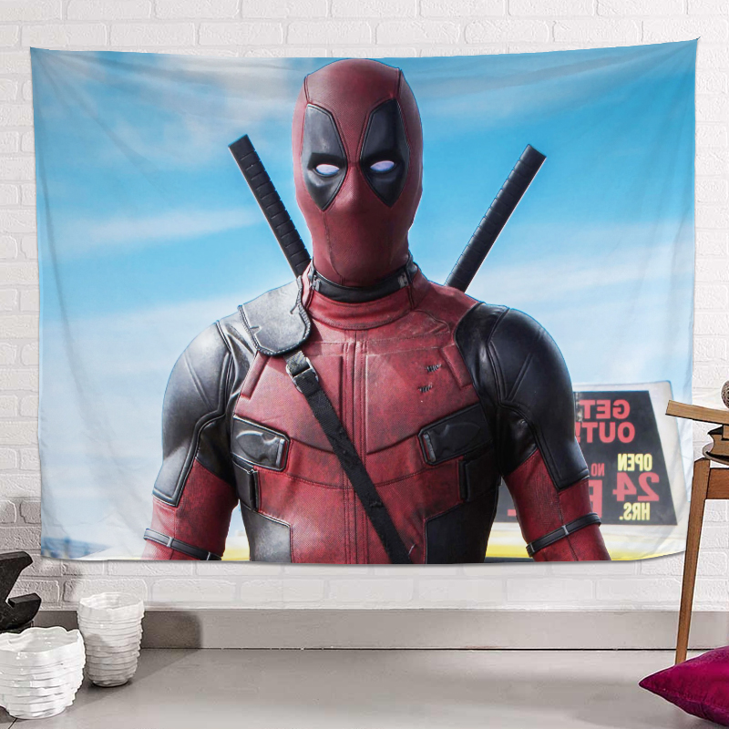 Người phục vụ đã chết Marvel treo in trang trí đầu giường vải nền phòng ngủ tấm thảm ký túc xá tường lưới màu đỏ tường tấm thảm - Tapestry 	thảm treo tường 3d