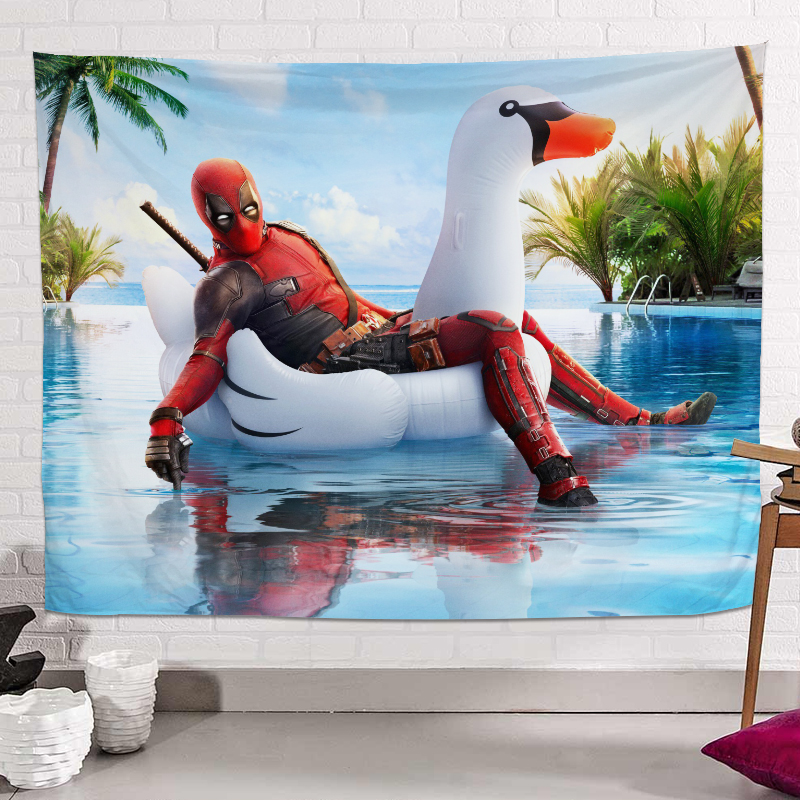 Người phục vụ đã chết Marvel treo in trang trí đầu giường vải nền phòng ngủ tấm thảm ký túc xá tường lưới màu đỏ tường tấm thảm - Tapestry 	thảm treo tường 3d