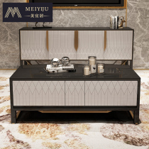 American Light Extravagant TV Cabinet Living-room Ground Cabinet Villa Solid Wood Designer Harbor Style Rear Modern TV Cabinet Tea Table Combinations