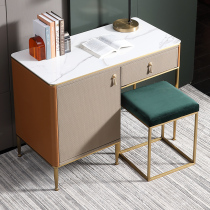 Italian Extreme Minimalist Rock Plate Desk Horse Saddle Leather Light Extravagant Modern Computer Desk Small Family of a small family of adults Home