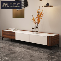 Light extravagant solid wood rock plate TV cabinet tea table combination suit modern minima small household type ground cabinet Nordic net red furniture