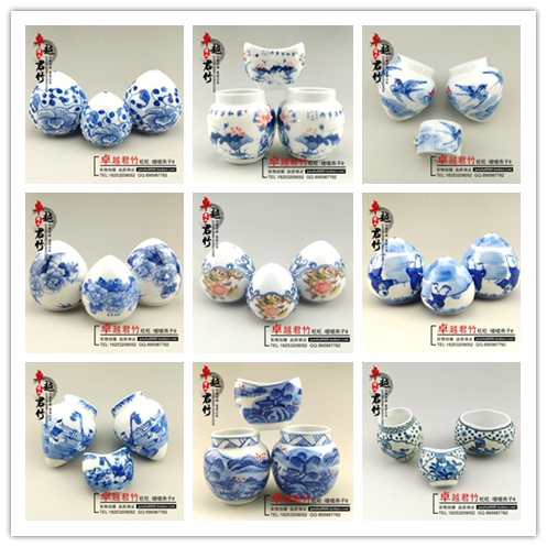 Painting Brow Eating Bowl Chicken Hearts Cup Handpainted Bird Food Jar Vases Bird Food Vat Water Bowls Water Bowls Birds mug Cage Accessories 