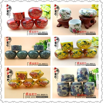 Embroidered eye red seed Indigo chin hemp material bird food pot small bird cage food bowl Jingdezhen fine bird porcelain bowl bird cage accessories