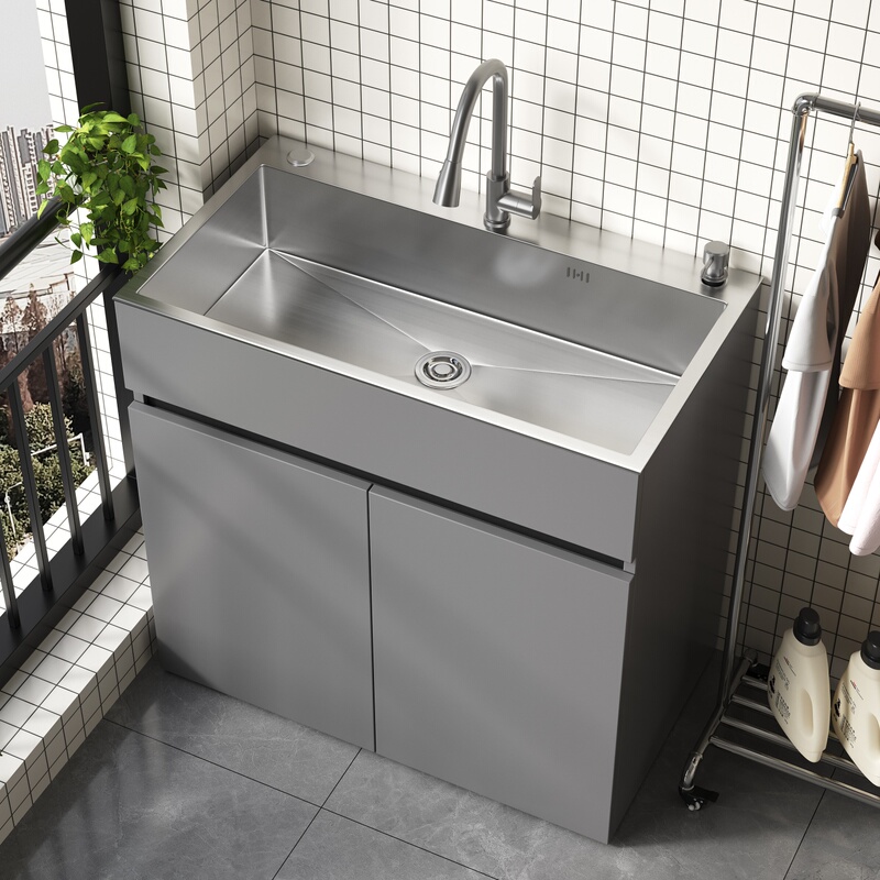 Honeycomb Aluminum Stainless Steel Sink Cabinet Balcony Laundry Cabinet Bathroom Cabinet Home Kitchen Sink Basin Hand Washing Sink Laundry Sink