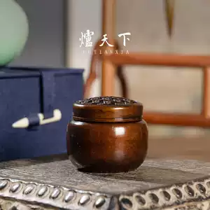 中国　古銅宣徳銅　宣款　三足沖耳爐　香炉　時代箱付　M　R4946 中国 古銅宣徳銅 宣款 三足沖耳爐 香炉 時代箱付