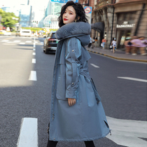 Parker cotton clothing womens long Korean version loose 2020 winter new big hair collar thickened cotton coat quilted jacket jacket