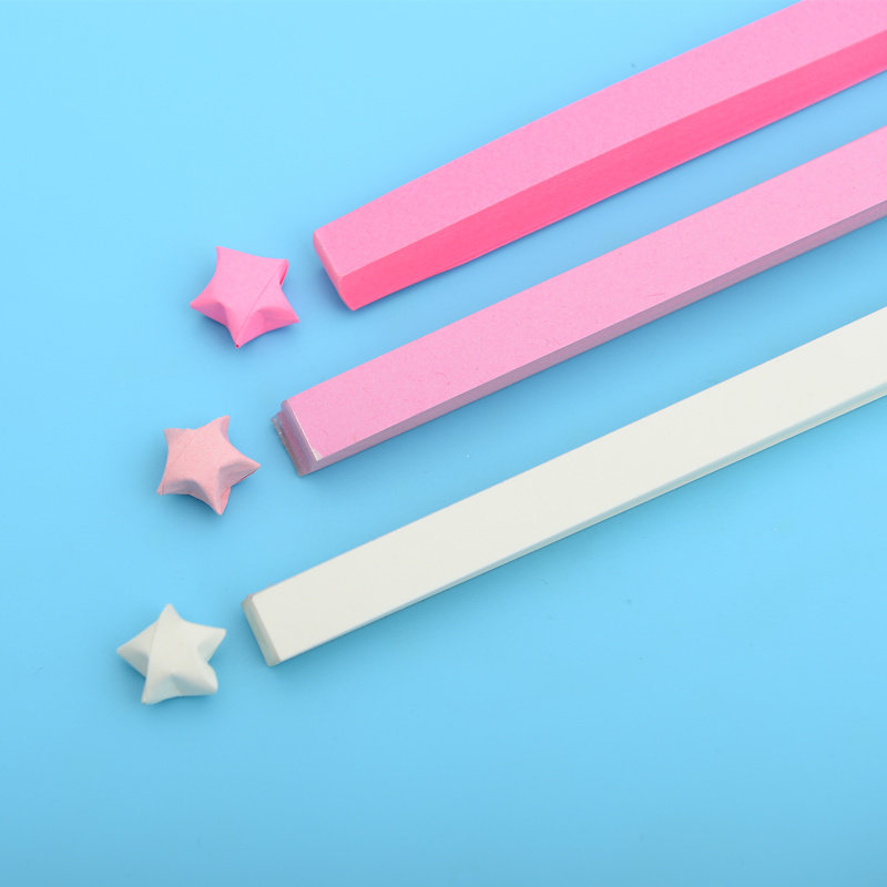 Wishing star origami strip five-pointed star finished student material handmade paper colored star tube making diy creative