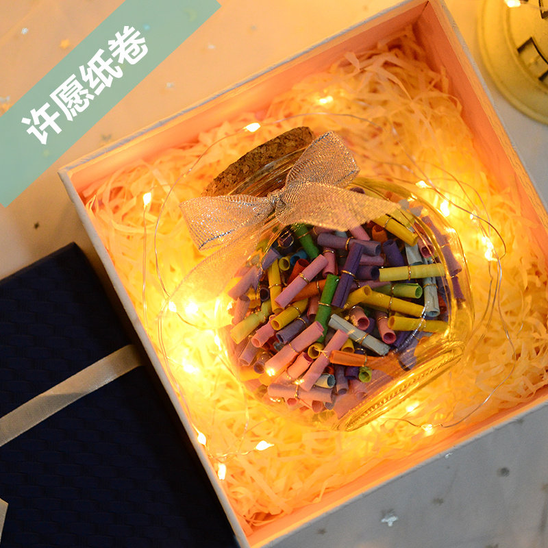 Wish Paper Love Letter Letter Paper Capsule Glass Bottle Creative Gift to male and female friends Classmates Graduation Message Card Birthday