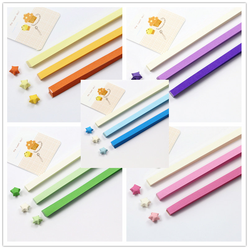 Stars Paper Stack Lucky Stars Finished Pentagram Diy Materials Students Children Handmade Creative Wish Wish Bottle 520