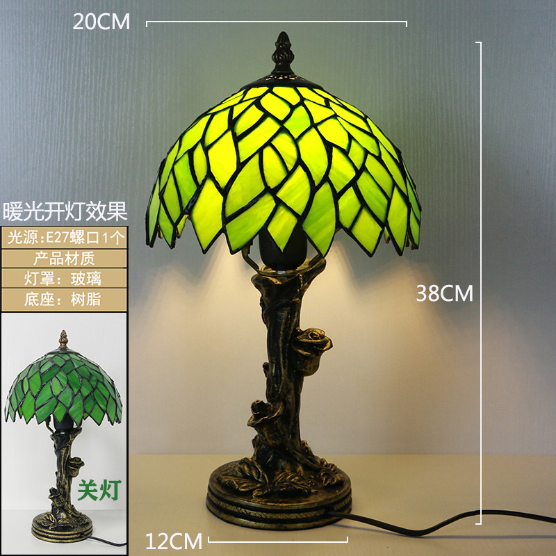 Huijing Tiffany Table Lamp Bedroom Creative American Wedding Handmade Retro Lighting Study Nostalgic Tiffany Lamps