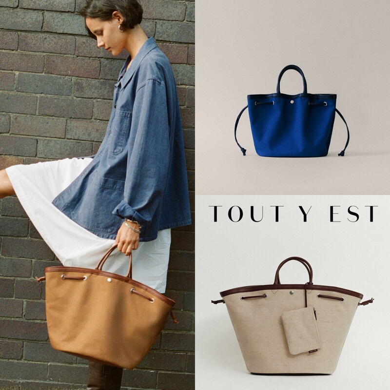 Korean Genuine Toutyest Large and Medium-Sized Sheepskin Vegetable Basket Canvas Splicing Tote Bag Single Shoulder Crossbody Bag