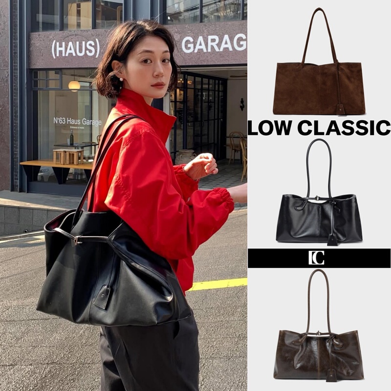 [in Stock] Authentic Korean Low Classic Magnetic Closure Leather Tote Bag Handbag Shoulder Bag