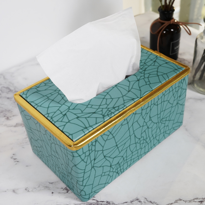 Forrunshi new European-style toilet paper box living room tissue box creative home leather storage box home decoration ornaments