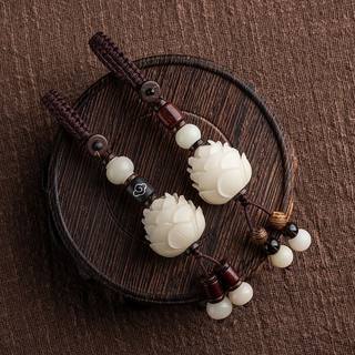 仿菩提汽车钥匙挂件手工扣链菩提根莲花创意情侣礼品男女款