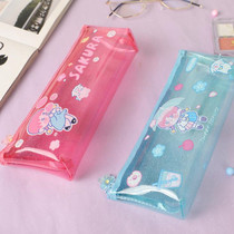 Cartoon Candy Color Pencil Case Lead Pencil Case Schoolgirl Child Multifunction Cute pen bag Girl Hearts Large capacity bag