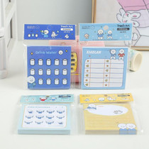 Little blue and his friend who fucked up cute cartoon poop sign can tear colorful sticky notes No sticky little Benko message strips