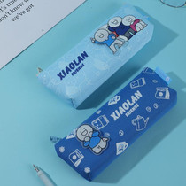 Student to blame cartoon cute little blue and his friend inverted trapezoidal male child pen bag L stationery cashier bag