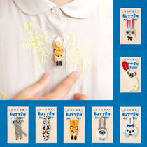 Button button 100 lap upscale decoration Korean version personality creative cartoon cute little animal embroidered kitty