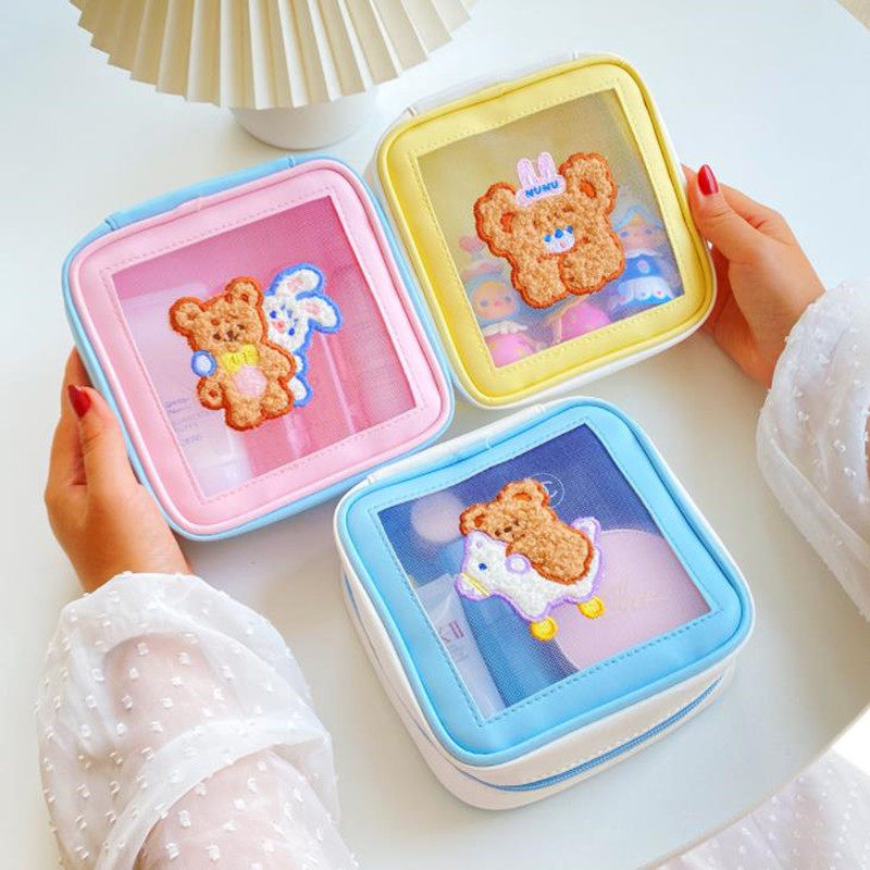 Student wash bag personality bear Trojan horse storage bag ladies business trip lipstick cosmetic bag girl cute cartoon