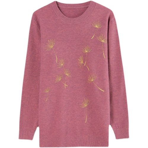 Осенний трикотажный приятный телу лонгслив для матери, в западном стиле, для среднего возраста