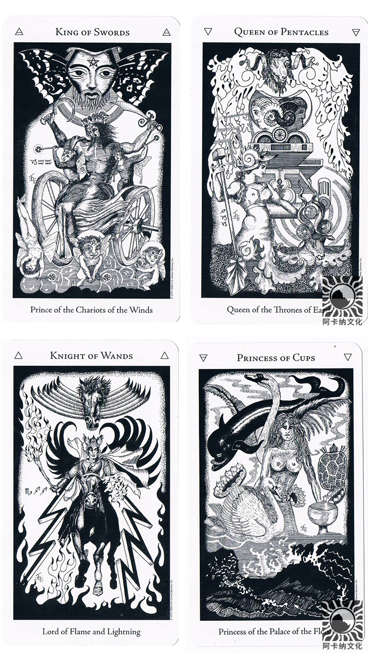 卡牌遊戲有貨進口正版原裝卡牌黑白牌面The Hermetic Tarot秘教塔羅牌 XZHG713251