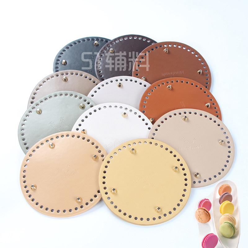 Original Hyuna woven bag bottom plate leather accessories round handmade bird style wild crochet material accessories