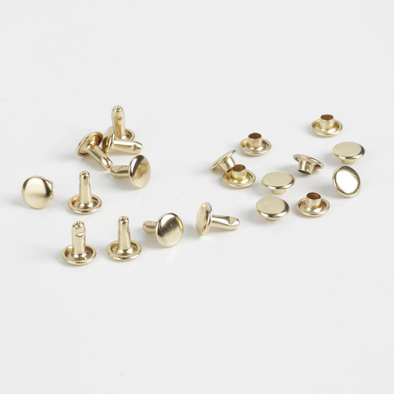 DIY handmade luggage accessories gorgeous light gold rivets 8mm double-sided round nails convex snaps 51 accessories