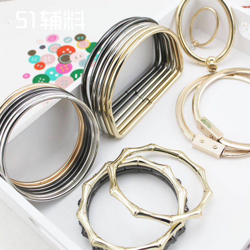 手工DIY布艺圆环D形五金属箱包配件把手拎百搭手挽包包提手51辅料