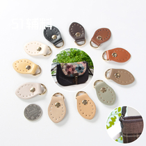 Japanese double-sided Macaron PU leather buckle D ring side ear D buckle Black handmade DIY bag leather loop